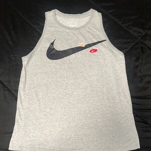 Nike Heather Gray Tank with Black and Red Accents